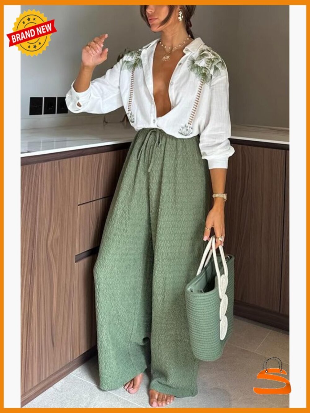 Long Sleeve 2 Piece Set Flare Pants Lapel Top Casual Streetwear - Picture 4 of 6